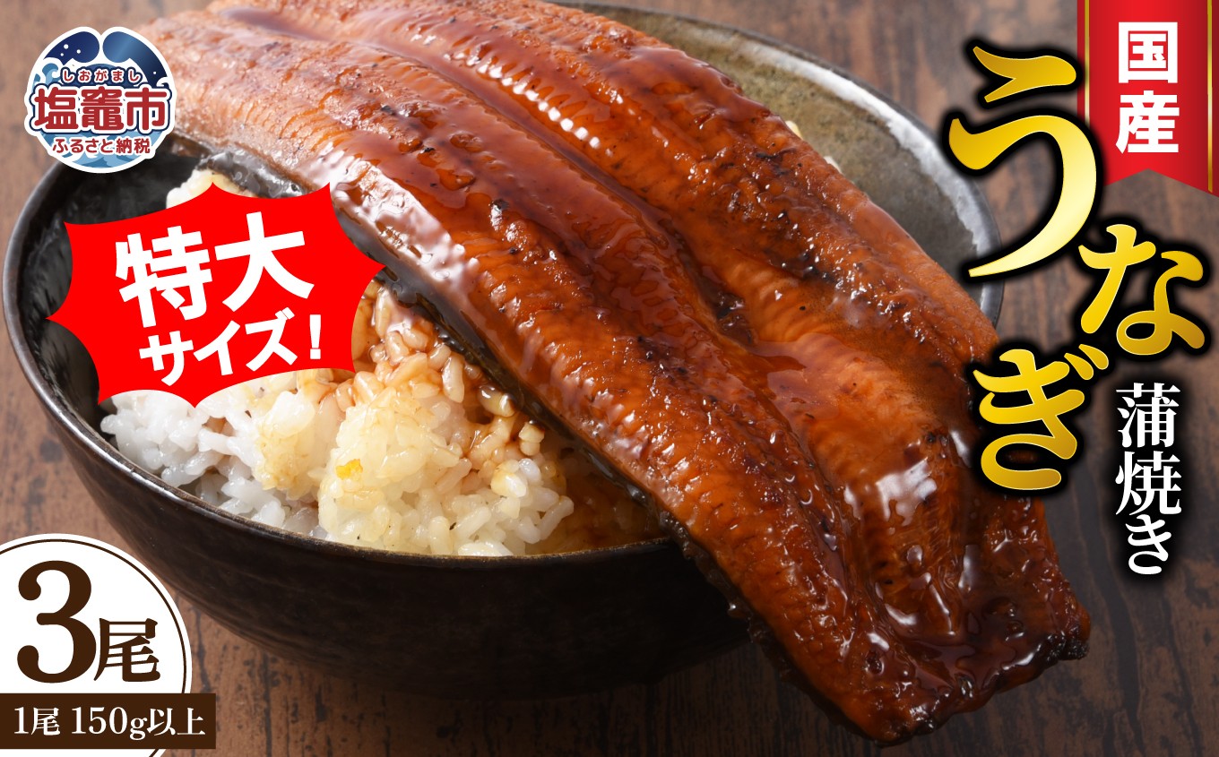 ふっくら肉厚！国産うなぎ蒲焼き 3尾セット (計450g) うなぎ 蒲焼き 国産うなぎ 鰻 土用の丑の日 冷凍うなぎ 真空パック