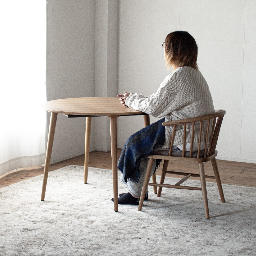 オーク材のこたつダイニング【フラットヒーター付】かけ布団のいらないダイニングテーブルタイプのこたつ