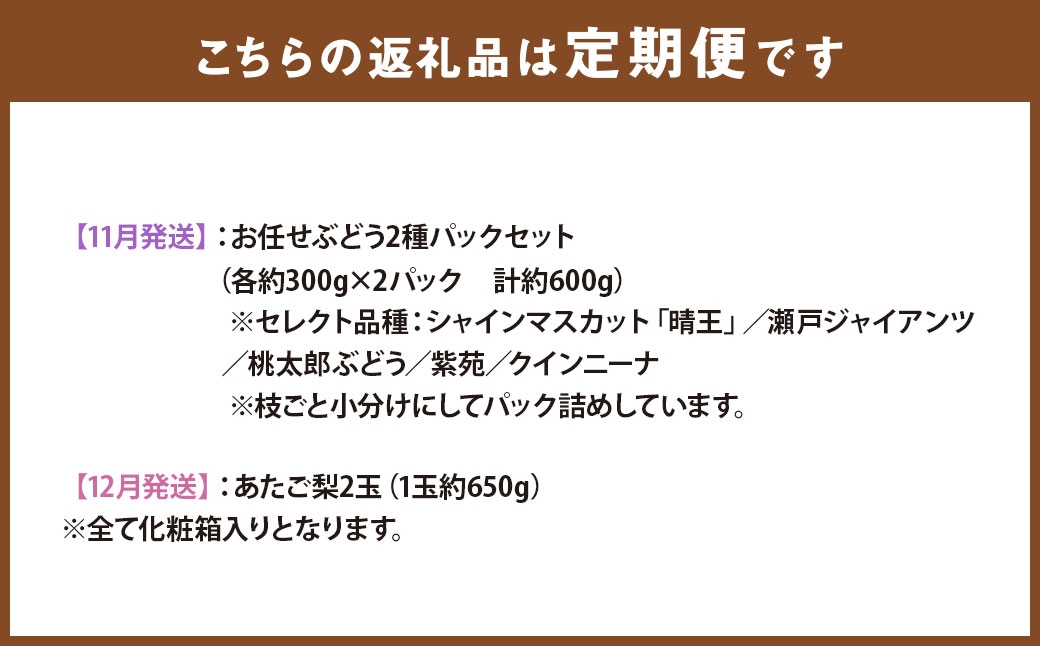 岡山県産フルーツ定期便＜お一人様向け＞