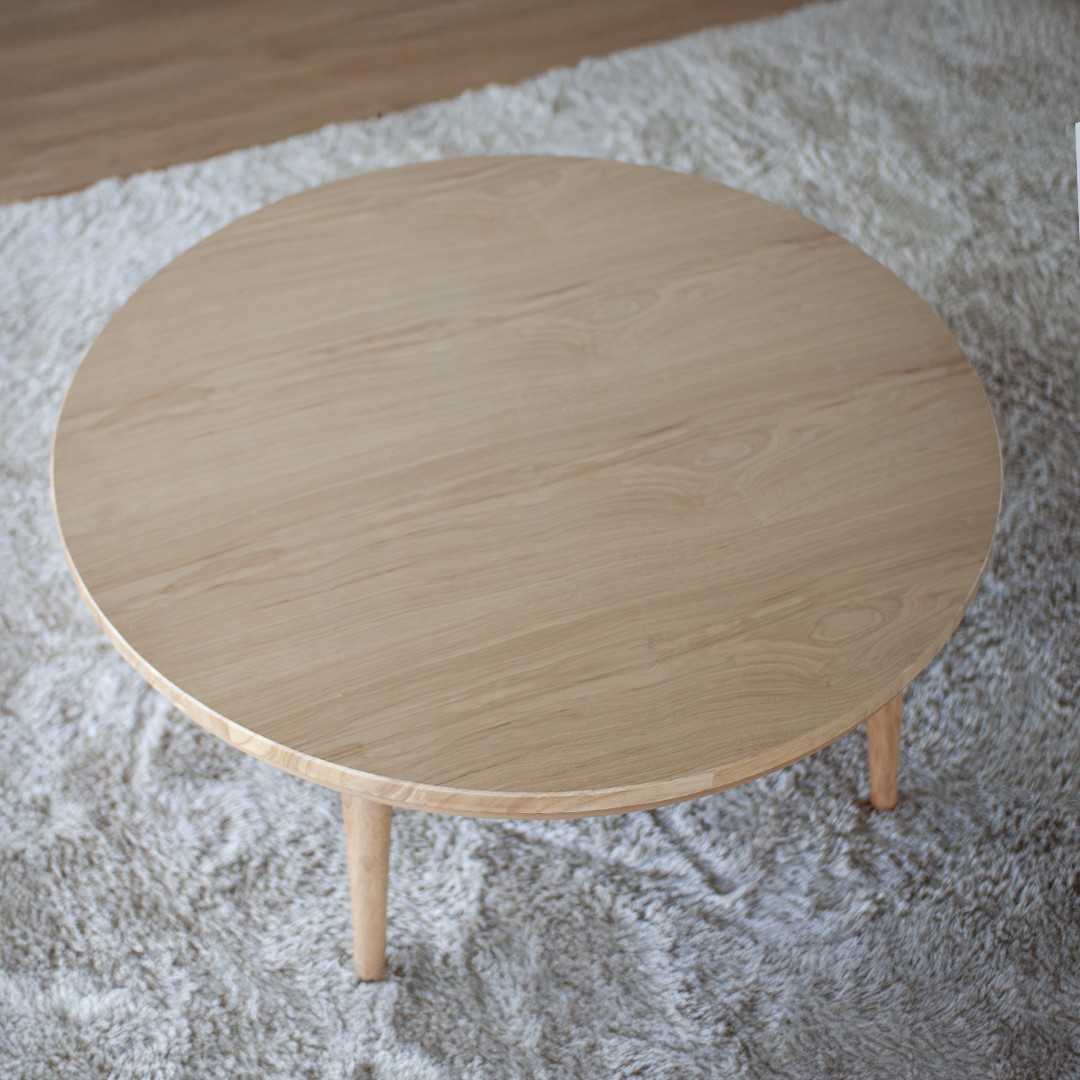 栗の突板丸こたつ【こたつ単体/直径90cm】