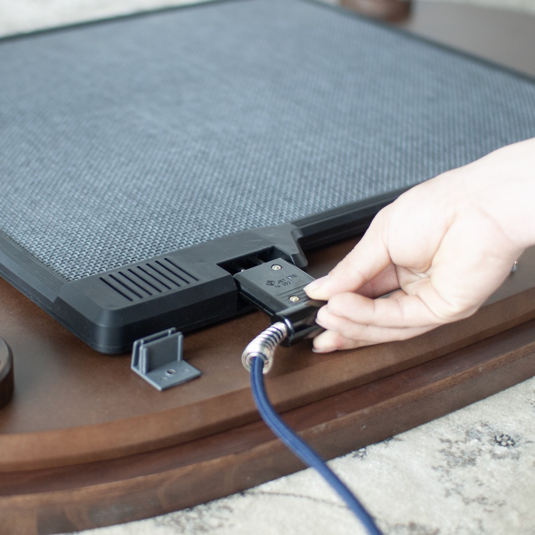 ウォルナット材のオーバルこたつ / こたつ単体 120cm フラットヒーター 節電