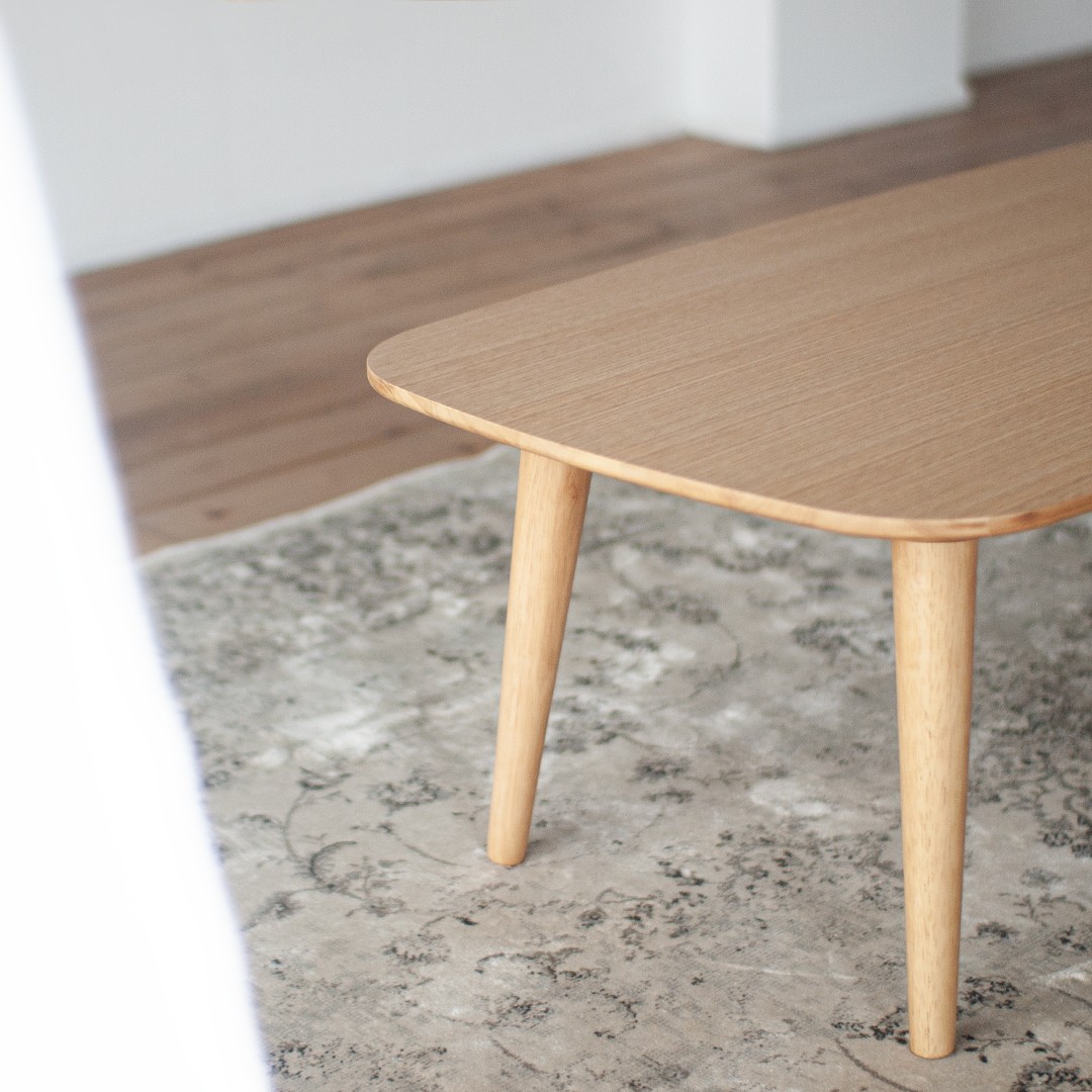 オーク材のローテーブル (2サイズ 90cm・120cm) 高さも選べます。