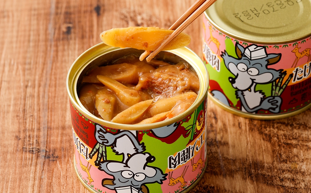 【 3回 定期便 】 エゾ鹿肉 たけのこ味噌煮缶詰 6缶セット