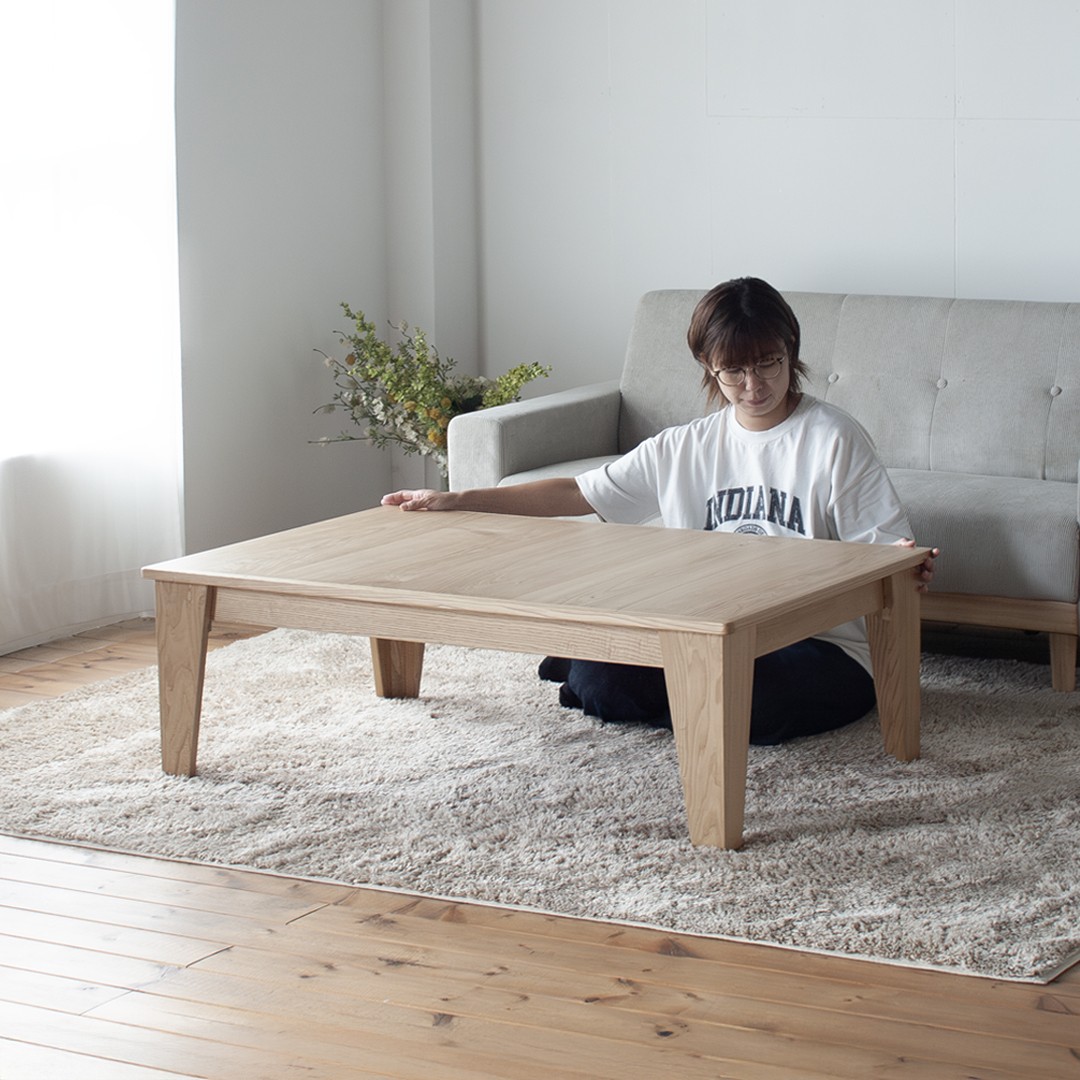 栗の木 こたつテーブル 長方形 幅120cm 奥行80cm 高さ40cm 4人用