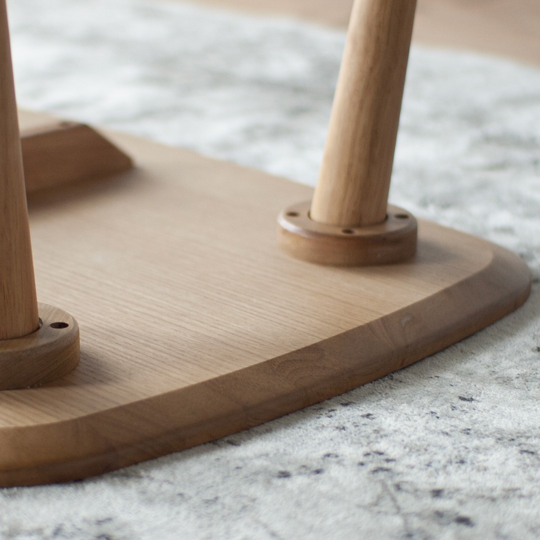 オーク材のローテーブル (2サイズ 90cm・120cm) 高さも選べます。