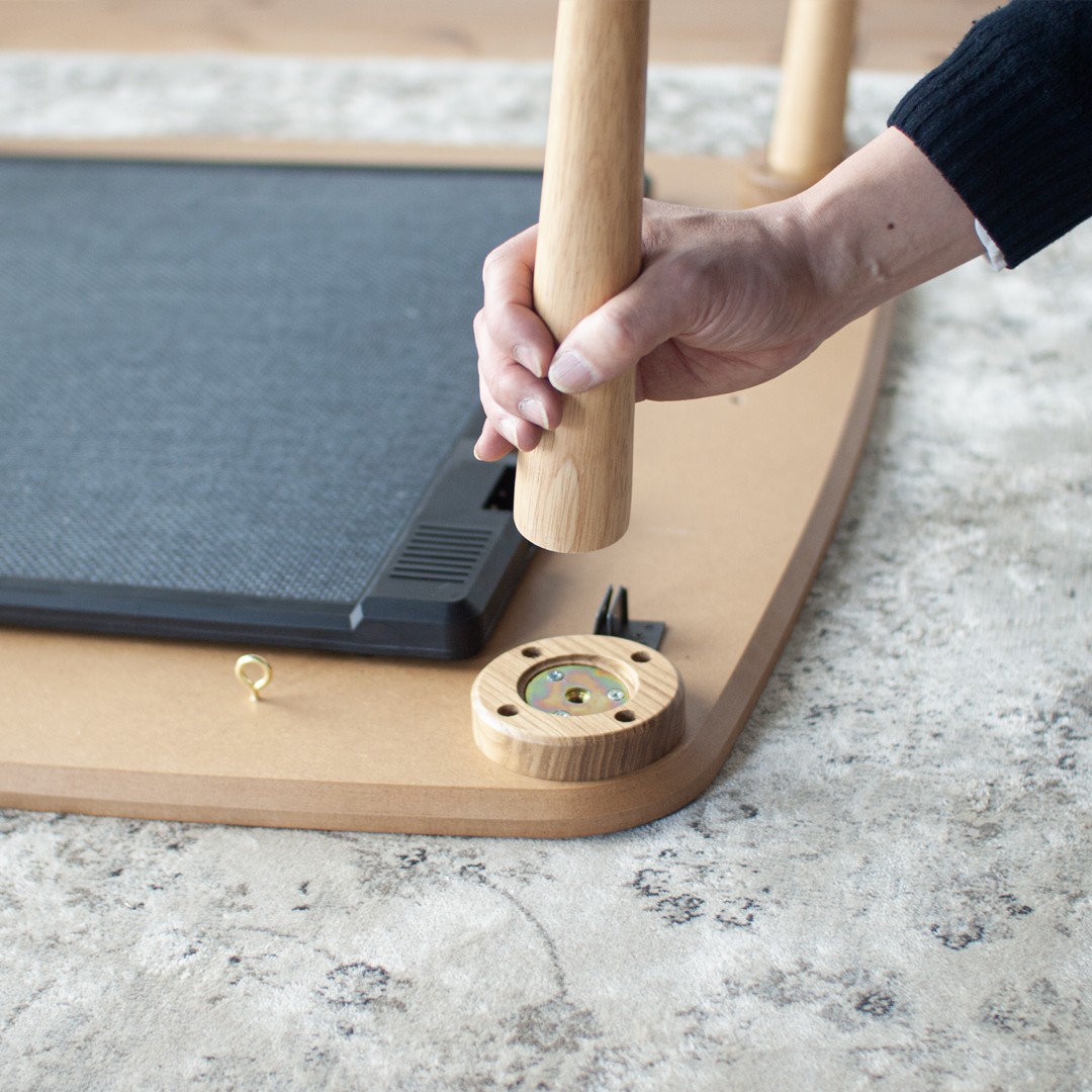 オーク材のスクエアこたつ / こたつ単体 90cm フラットヒーター 節電