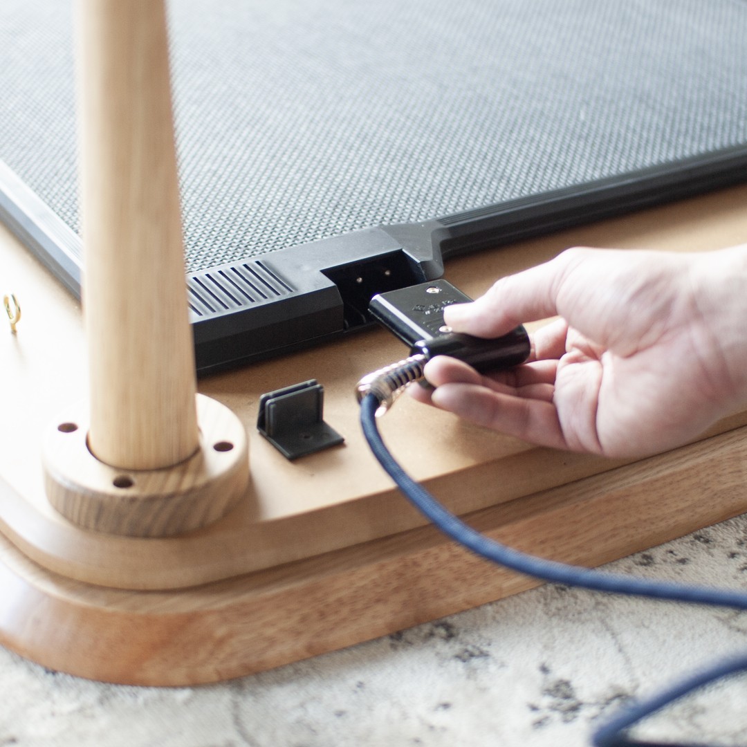 オーク材のスクエアこたつ / こたつ単体 90cm フラットヒーター 節電