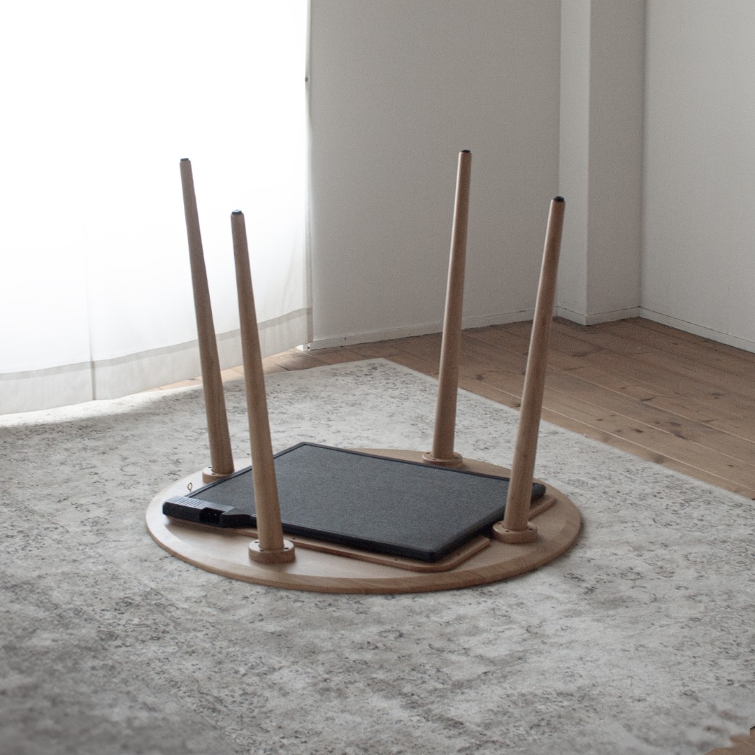 オーク材のこたつダイニング【フラットヒーター付】かけ布団のいらないダイニングテーブルタイプのこたつ