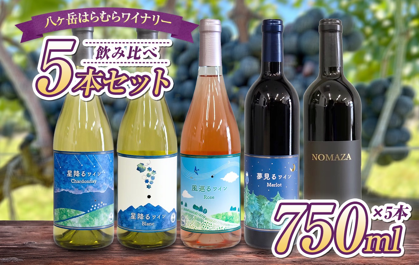 今日はどれにする？気分で楽しむ信州ワイン5本飲み比べセット