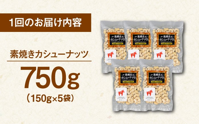 定期便 素焼きカシューナッツ750g［150g×5袋］  