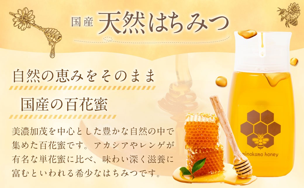 国産 無添加 純粋 100％天然 MINOKAMO HONEY はちみつギフトBOX （ 2本入 ）