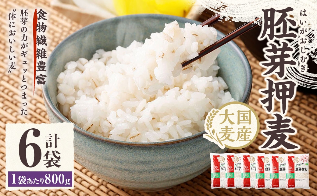 【はくばく】胚芽押麦 800g×6袋