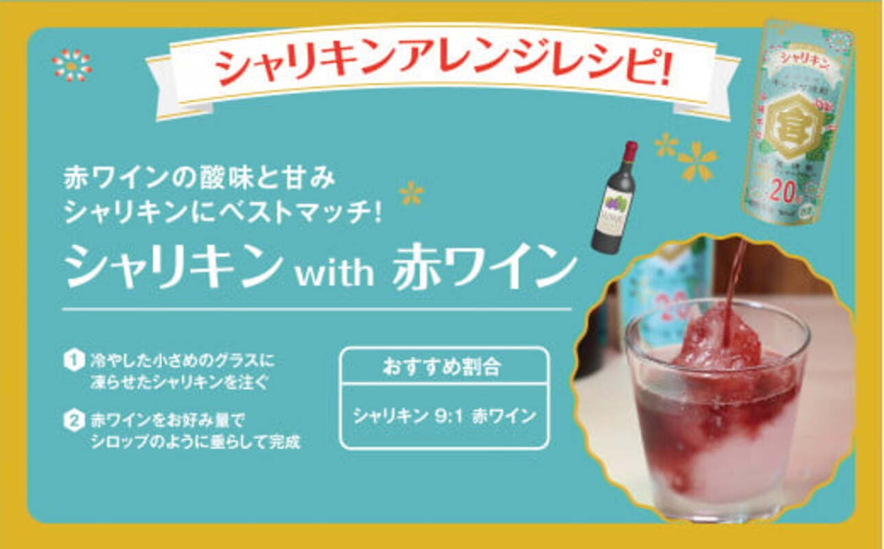 四日市市のキンミヤ焼酎シャリキンで作る赤ワイン割りのレシピ