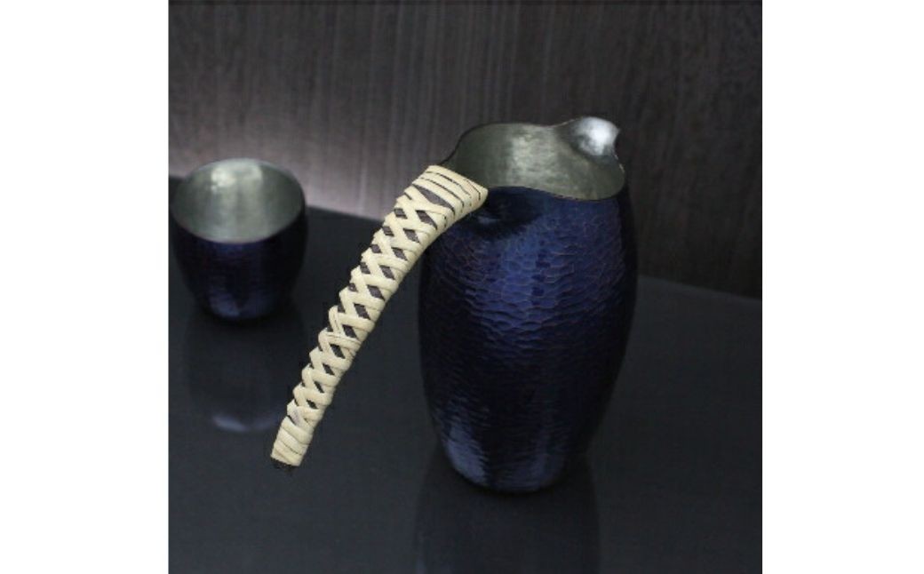 銅製 酒器 ちろり 百年物語 青藍色