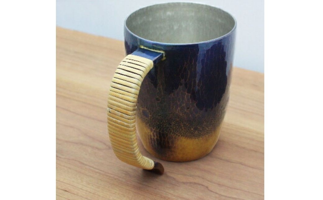 ＜冷たい口当たり＞銅製 青藍色 ジョッキ(500ml) 