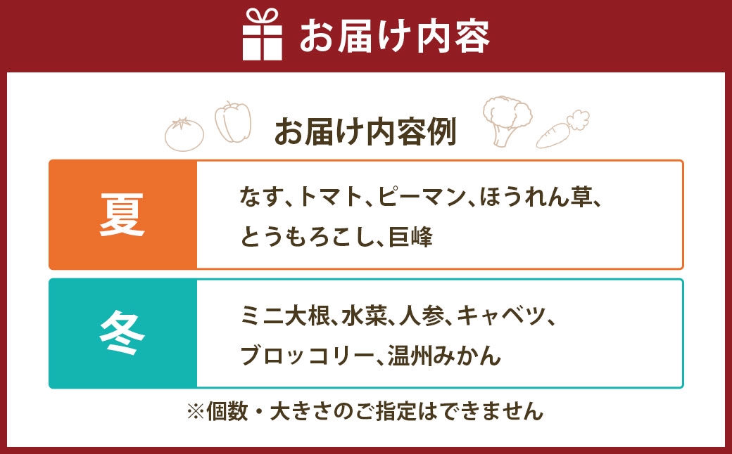 定番の野菜フルーツセット6品目以上