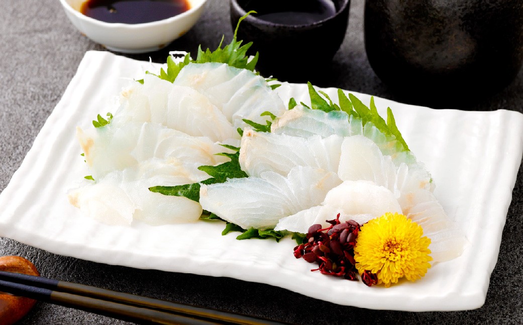 A4028 活け越し神経締めで白く輝く「白皇鮃（はくおうひらめ）」刺身セット