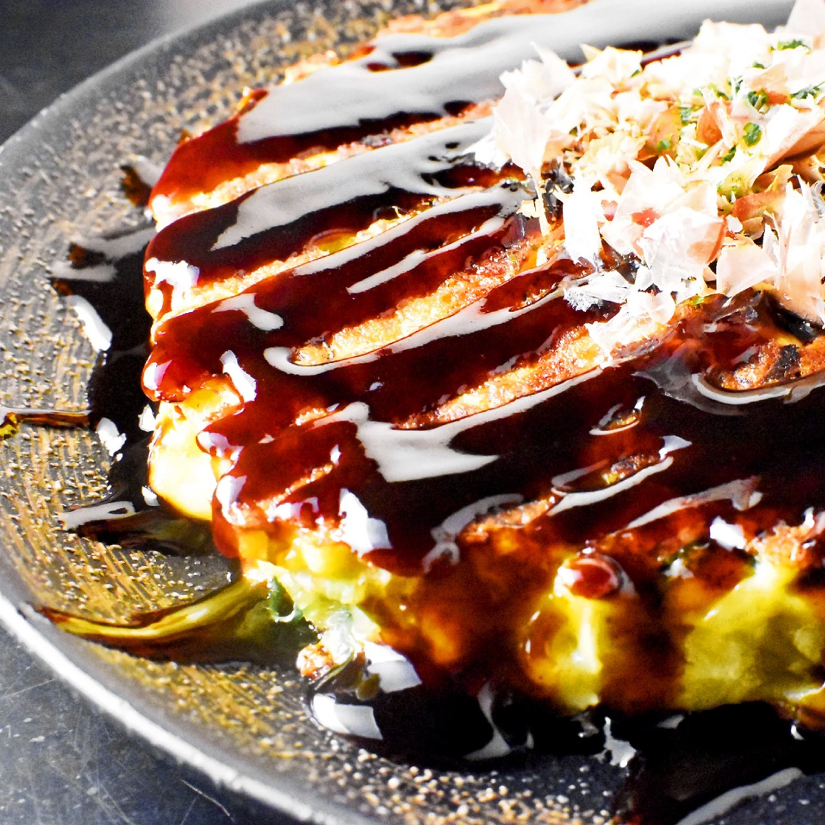 わいずのお好み焼き 3枚と焼きそばのセット！ わいず天お好み焼き、厚切り豚天お好み焼き、海鮮天お好み焼き、焼きそばがレンチンで！