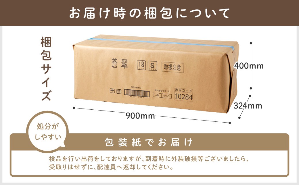 トイレットペーパー といれっとぺーぱー 蒼翠 シングル 108ロール 防災 備蓄 といぺ トイペ 大容量 注意事項