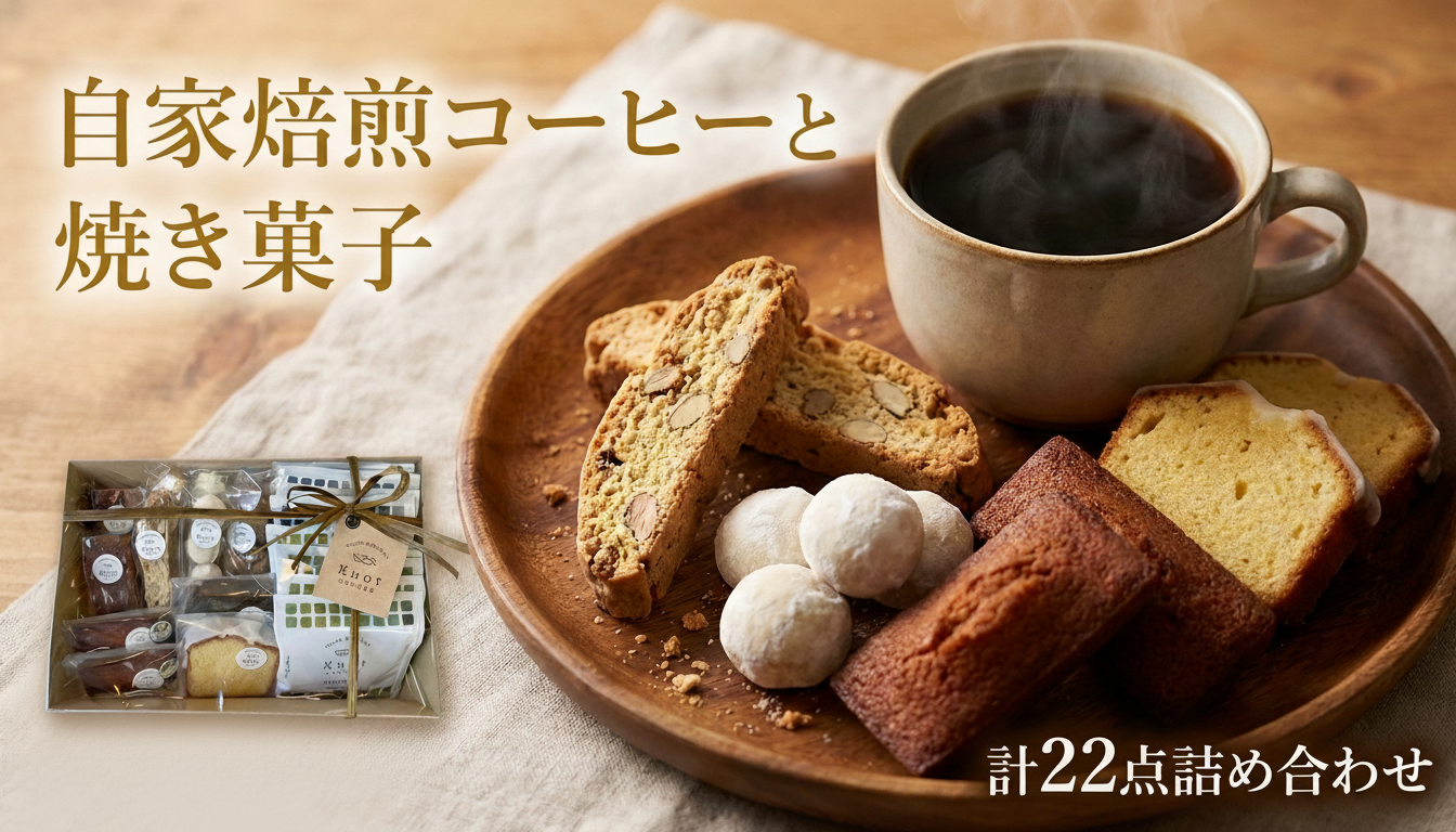 自家焙煎スペシャルティコーヒーのドリップバッグと自家製焼き菓子の詰め合わせギフト