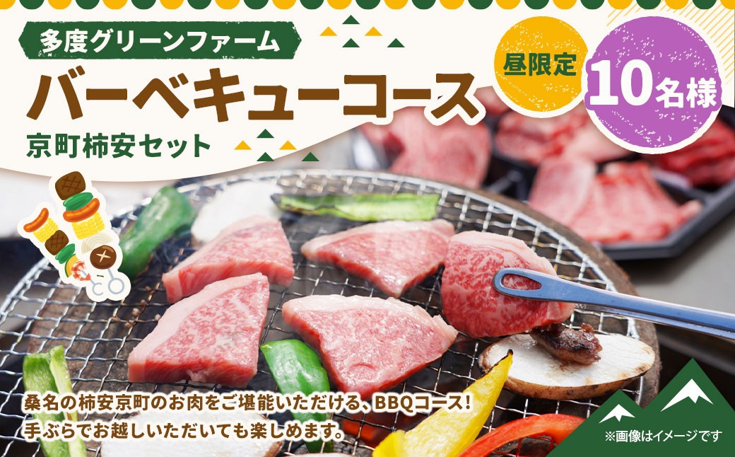 多度グリーンファーム バーベキューコース（京町柿安セット）10名様 昼限定