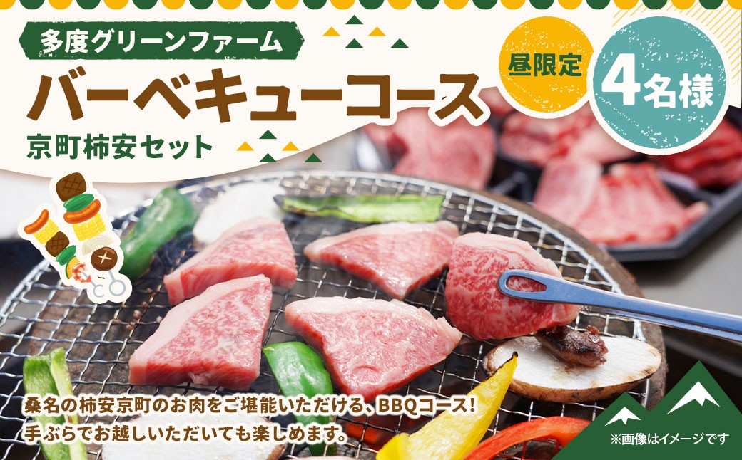 多度グリーンファーム バーベキューコース（京町柿安セット）4名様 昼限定