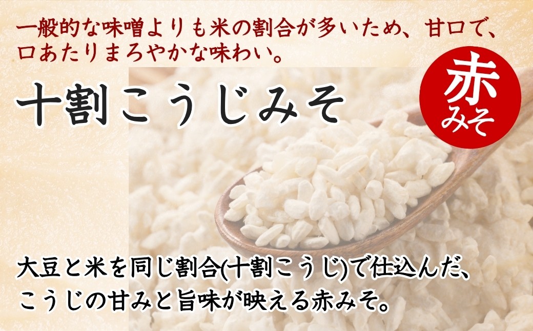 米の割合が多いため甘口でまろやかな味わいの赤みそです。