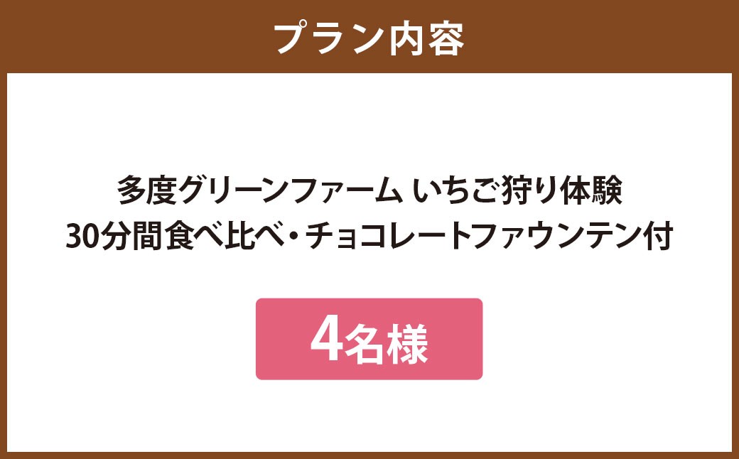 多度グリーンファーム いちご狩り体験 4名様