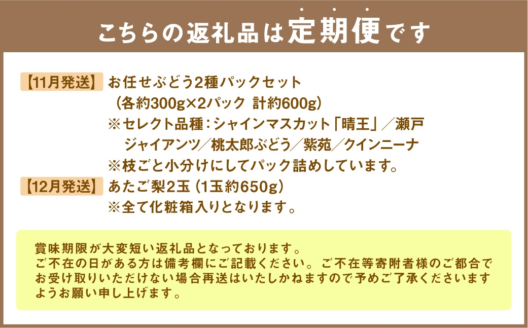 【 全6回定期便 】 岡山県産 フルーツ定期便＜お一人様向け＞
