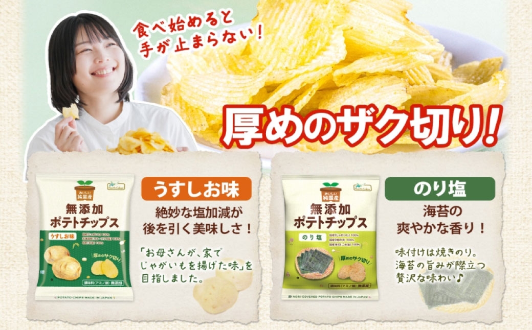 純国産ポテトチップスうすしお味のり塩各12袋