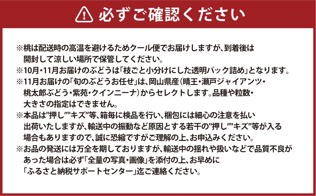【 全6回定期便 】 岡山県産 フルーツ定期便＜お一人様向け＞