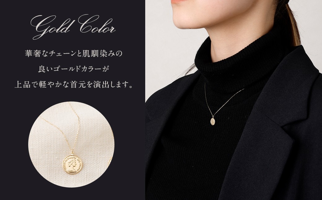ネックレス K18 イエローゴールド プレス コインモチーフネックレス S