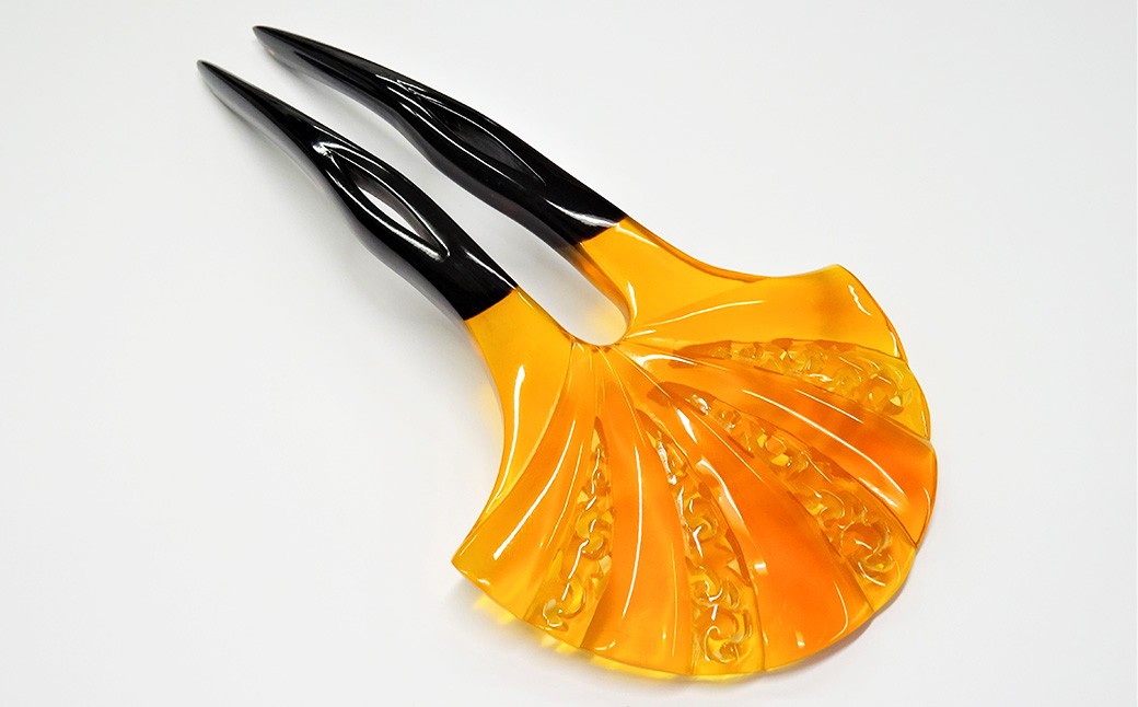 【本べっ甲】かんざし ／ アクセサリー ヘアアクセサリー 簪 鼈甲 べっ甲 扇型 長崎県 長崎市