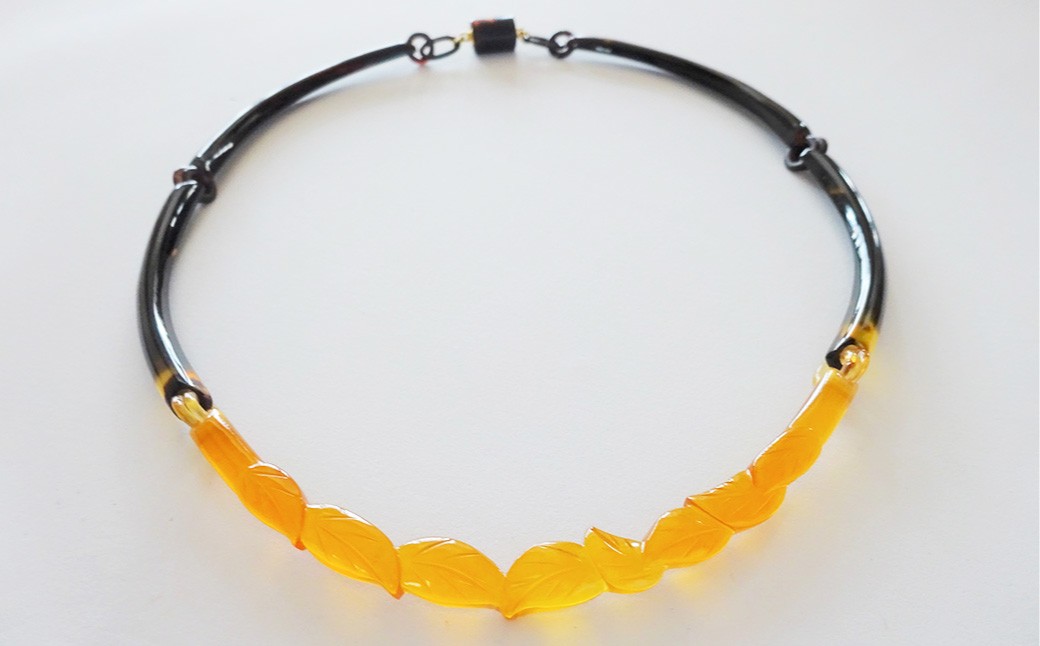 【本べっ甲】リーフネックレス ／ 鼈甲 べっこう べっ甲 チョーカー アクセサリー 長崎県 長崎市