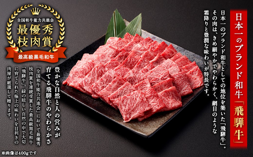 飛騨牛 焼肉用 モモ肉 800g （ A5等級 ） 