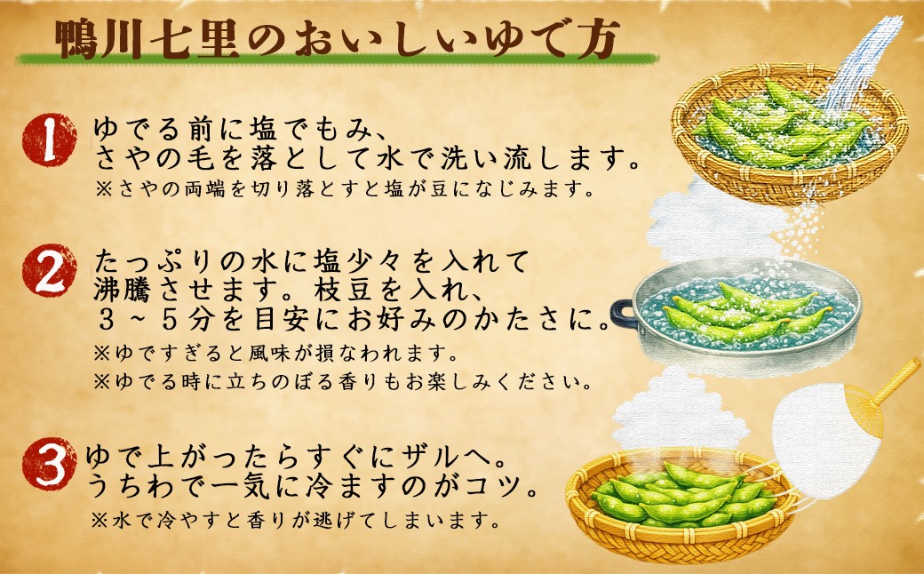 鴨川七里をおいしくゆでる三つの手順。