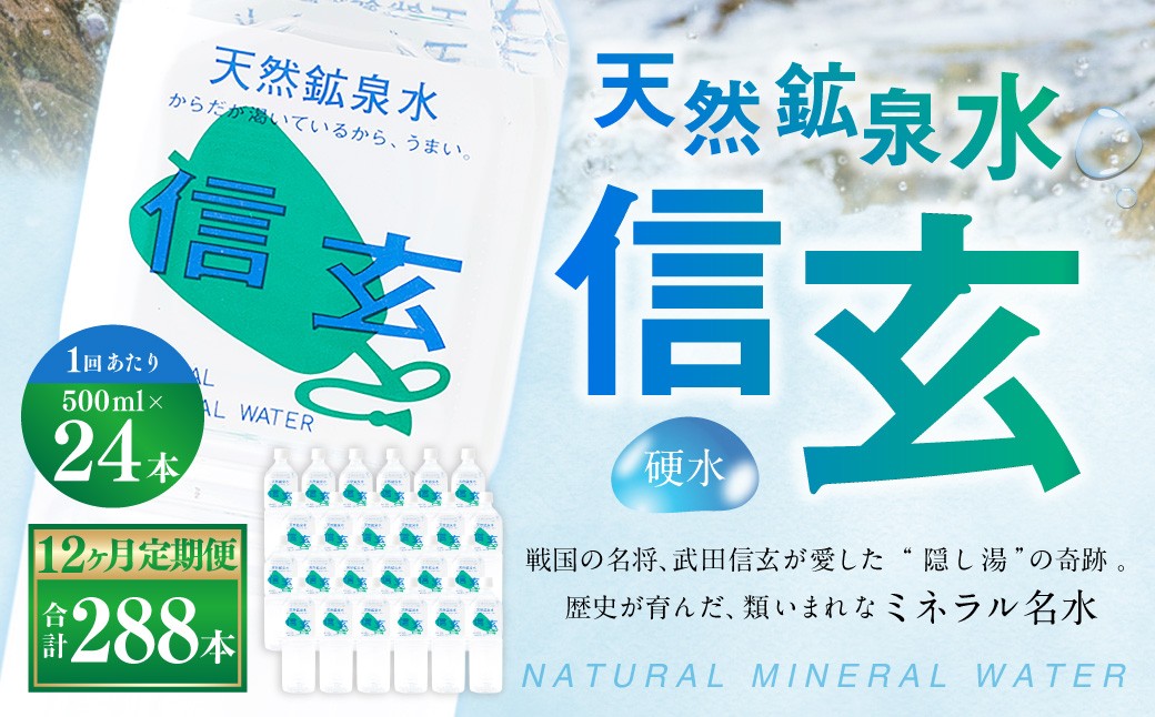 【12ヶ月定期便】天然鉱泉水「信玄」ナチュラルミネラルウォーター