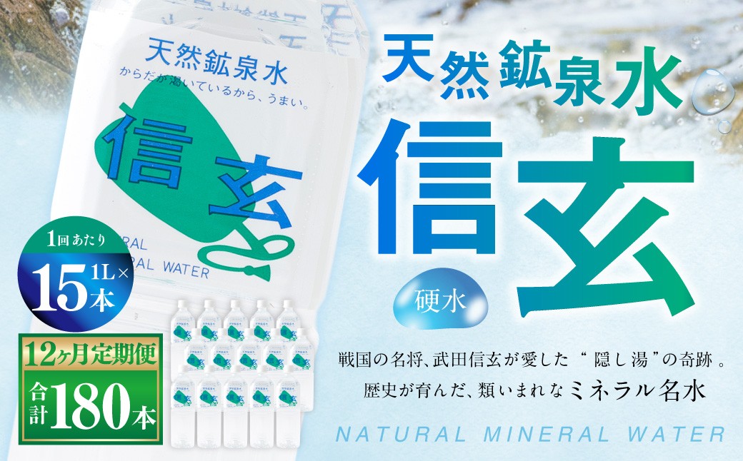 【12ヶ月定期便】天然鉱泉水「信玄」ナチュラルミネラルウォーター
