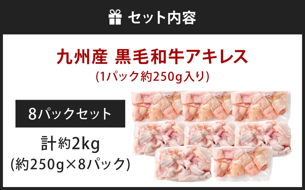 九州産 黒毛和牛 アキレス 約2.0kg（250g×8パック）