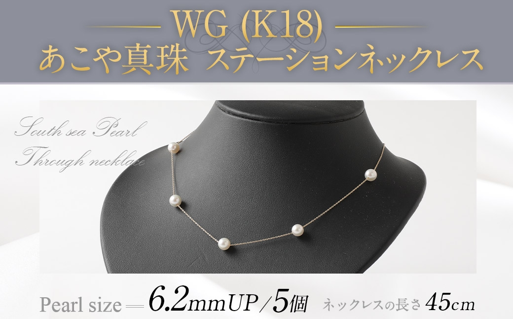 WG（K18）あこやステーションネックレス（45cm）