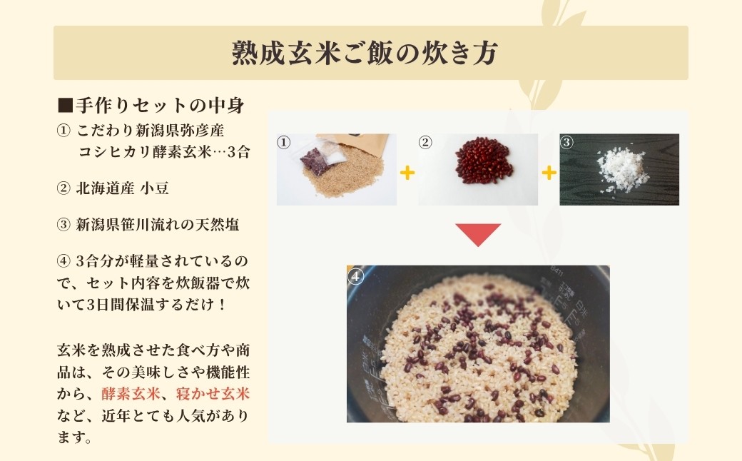 ＜熟成玄米ご飯手作りセット＞2袋と＜熟成発芽玄米ご飯パック＞3個セット