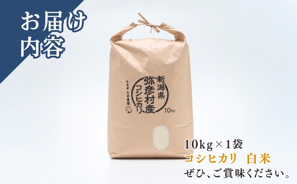 新潟県弥彦村石井農園 コシヒカリ＜白米 10kg＞ 