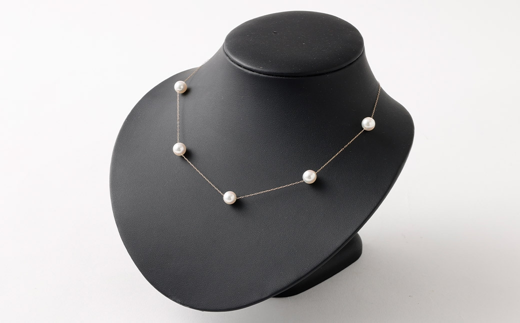 K18あこや真珠ステーションネックレス（45cm）