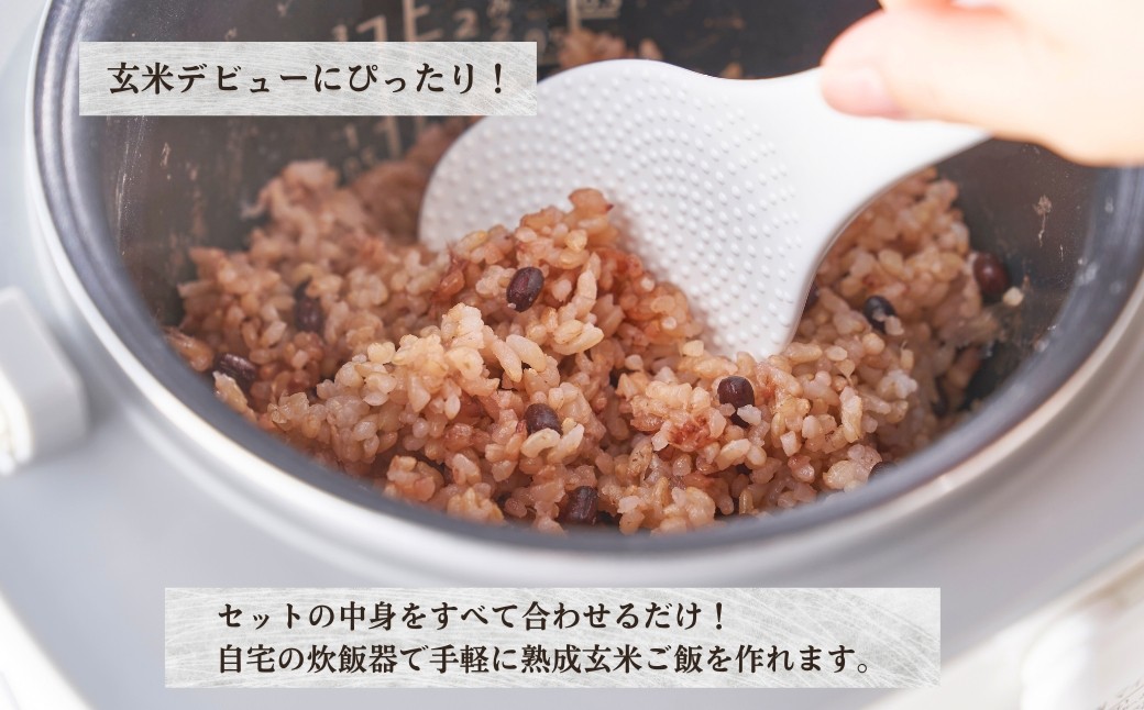お家で簡単!＜ 熟成玄米ご飯(酵素玄米) ＞手作りセット 3合パック×6個 新潟県弥彦村産コシヒカリ