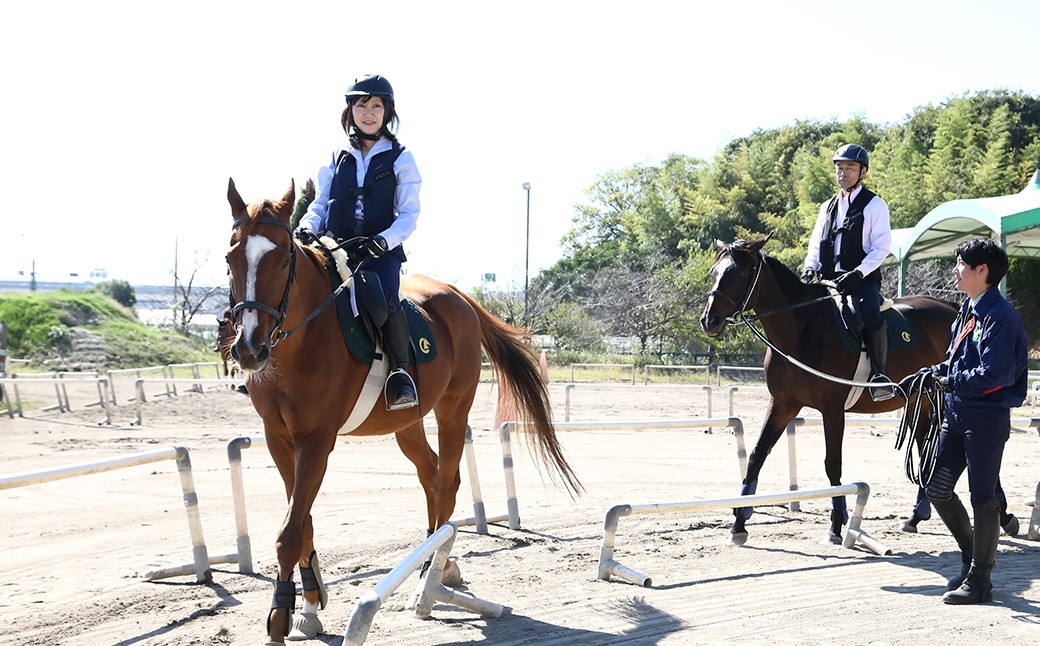 初心者でも安心して参加でき、親子・夫婦で一緒に馬とのふれあいから騎乗まで体験可能。思い出づくりに最適なアクティビティ。