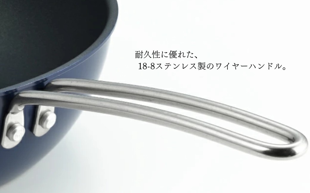 栗原はるみ 深型フライパン 24cm&28cm 2個セットIH対応 ネイビー