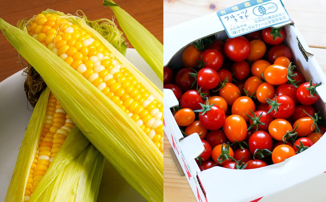 きたいろトマトと朝もぎトウキビのセット
