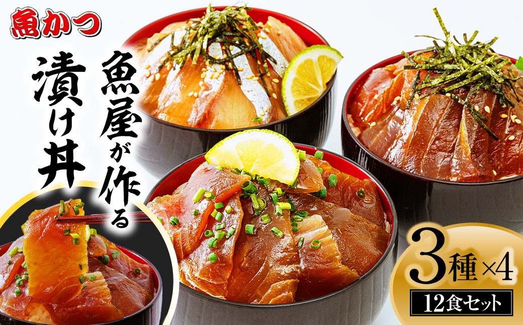 漬け丼 3種×4パック 計12食セット 漬け丼 づけどん ヅケドン づけ丼 ヅケ丼 漬けどん 漬けドン づけドン 海鮮 海鮮丼 
