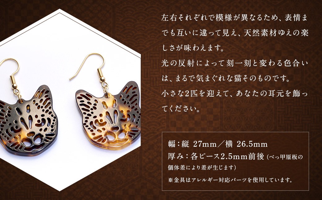 【べっ甲】まち猫ピアス