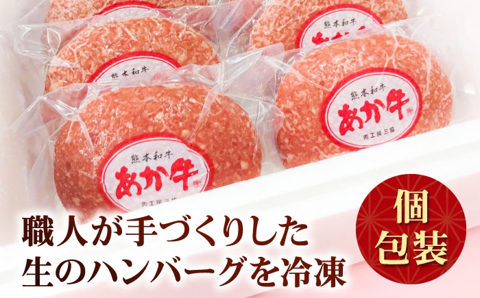 熊本 和牛 あか牛 100％ ハンバーグ 約120g×6個 冷凍 計約720g